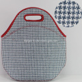 Houndstooth reusable & foldable neoprene lunch bags coolers